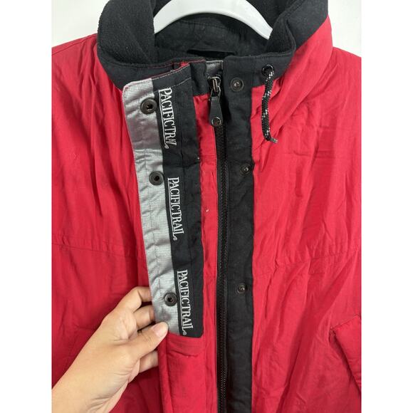 Vintage Pacific Trail Women's Red Fleece Lined Drawstring Waist Jacket Sz 1X - Picture 6 of 11